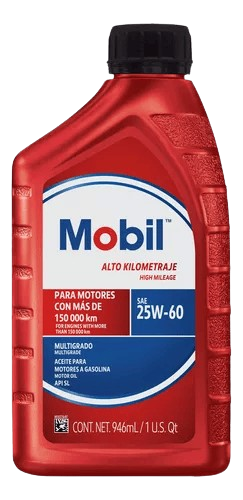 Aceite Mobil Alto Kilometraje 25W-60 946ml 